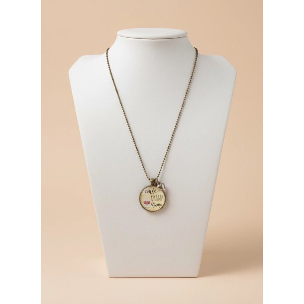 Little Drama Lama Brass Tone 8.5" Ball Chain Necklace